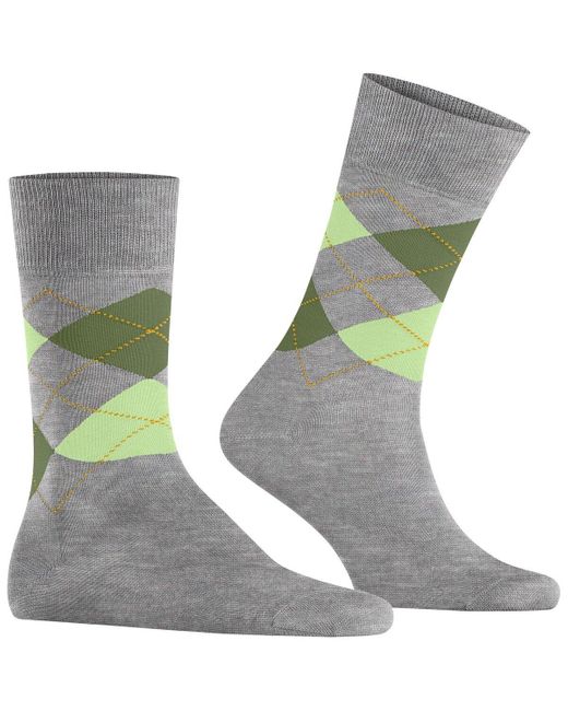 Chaussettes Chaussettes Manchester Carreaux Gris Burlington pour homme en coloris Gray