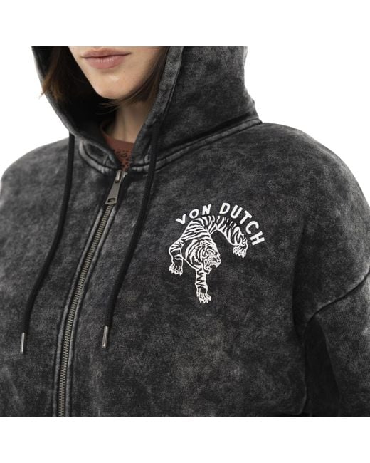 Sweat-shirt Sweat zippé relax fit à capuche avec print Beast Von Dutch en coloris Brown