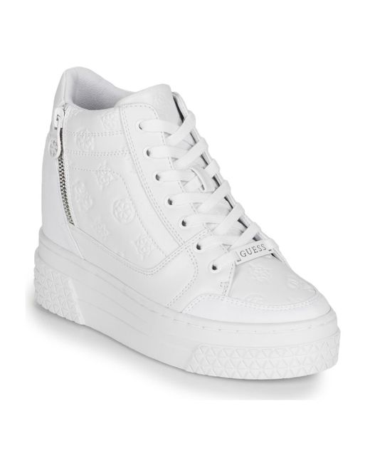 Guess Hoge Sneakers RIGGZ in het Wit | Lyst NL