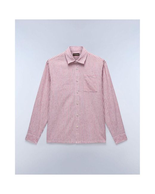 Chemise G-BROLIO LS - NP0A4IDM-SB61 STRIPE Napapijri pour homme en coloris Purple