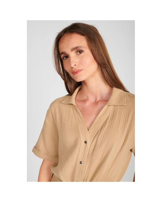 Combinaisons Combi-short ayote en gaze de coton beige sable Le Temps Des Cerises en coloris Brown