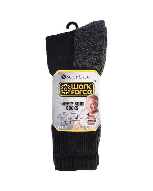 Chaussettes Safety Workforce pour homme en coloris Black