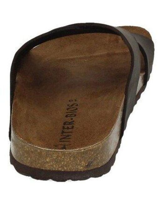 Sandales plates Interbios pour homme en coloris Black