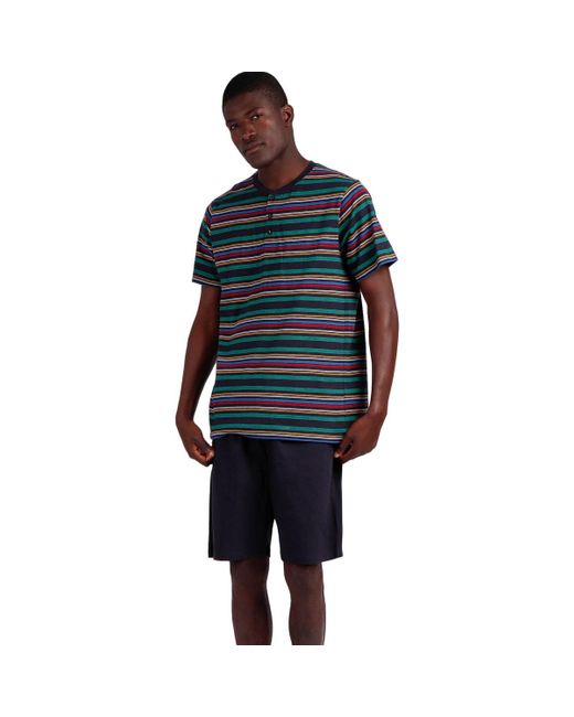 Admas Pyjama's Nachthemden Pyjamashort T-Shirt Never Stop Rolling in het Blue voor heren