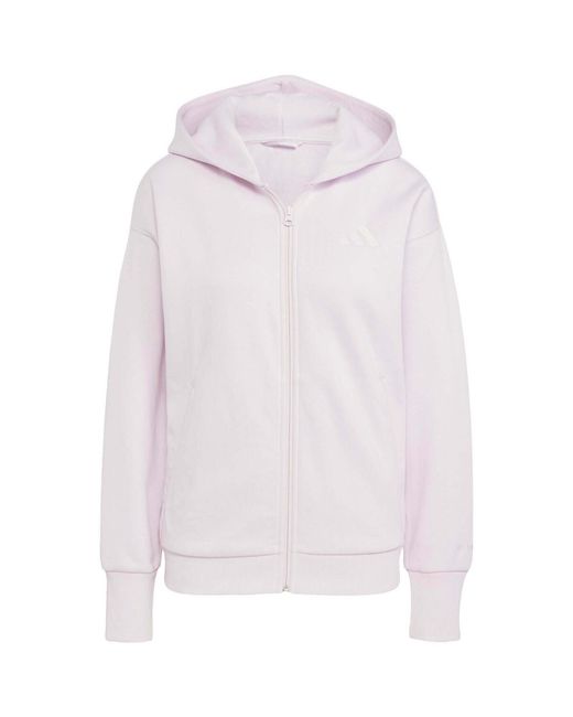 Adidas Sweater W All Szn Fz Hd in het White