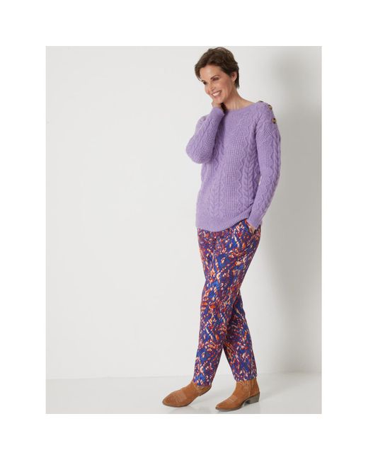 Pull by - Pull maille fantaisie Daxon en coloris Purple
