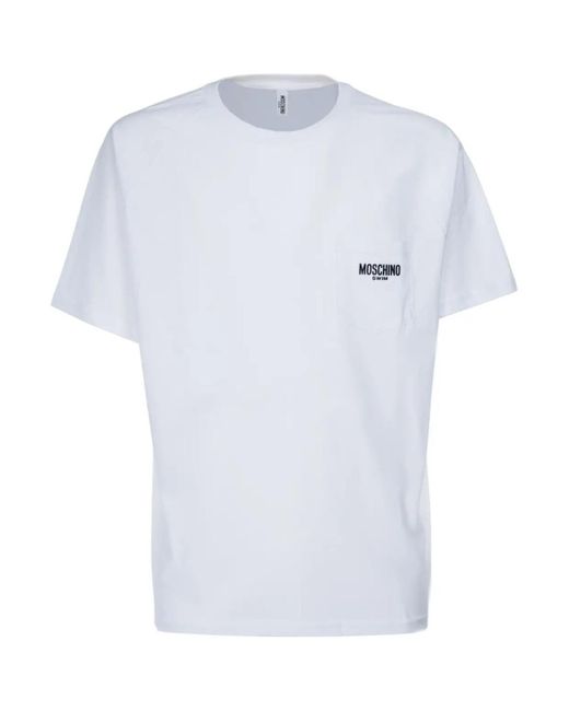 T-shirt T-shirt logo blanc nage noir Moschino pour homme en coloris White