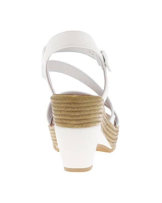 Sandales Nu-pieds talon compensé haut Chattawak en coloris White