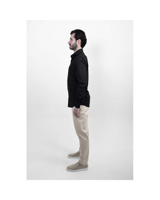 Vercate Overhemd Lange Mouw Strijkvrij in het Black voor heren