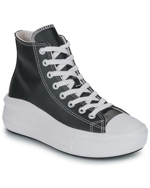 Converse Blue Turnschuhe Chuck Taylor All Star Move Platform Leather