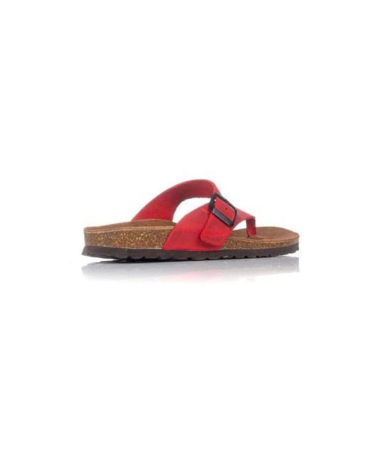 Sandales Plates Baskets 7119 Interbios en coloris Red