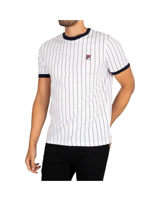 T-shirt Denz à fines rayures T-shirt Fila pour homme en coloris Blanc | Lyst