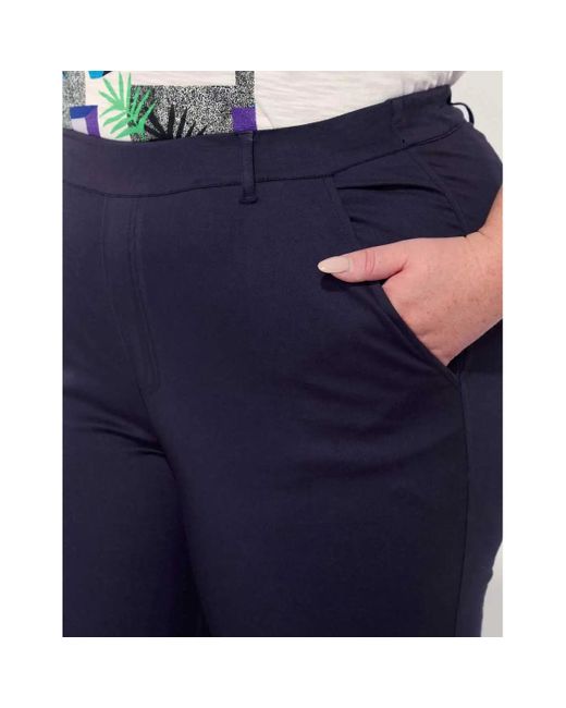 Pantalon Pantalon droit coton grande taille NIMA La Fiancee Du Mekong en coloris Blue