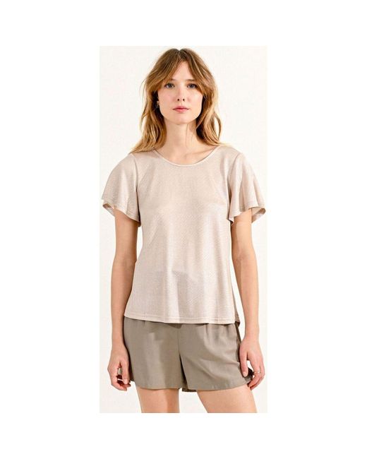 T-shirt P1677CE-BEIGE Molly Bracken en coloris Natural