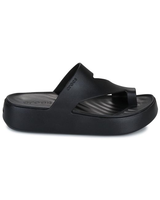 Tongs Getaway Platform Toe Loop CROCSTM en coloris Black