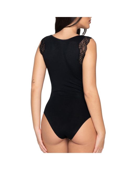 Luna Body's Mouwloos Rompertje Micro Touch Splendida in het Black