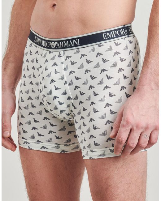 Emporio Armani Boxers Core Logoband 3 Pack Boxer in het Blue voor heren