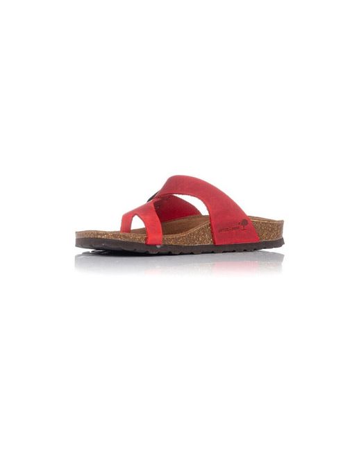 Sandales Plates Baskets 7119 Interbios en coloris Red