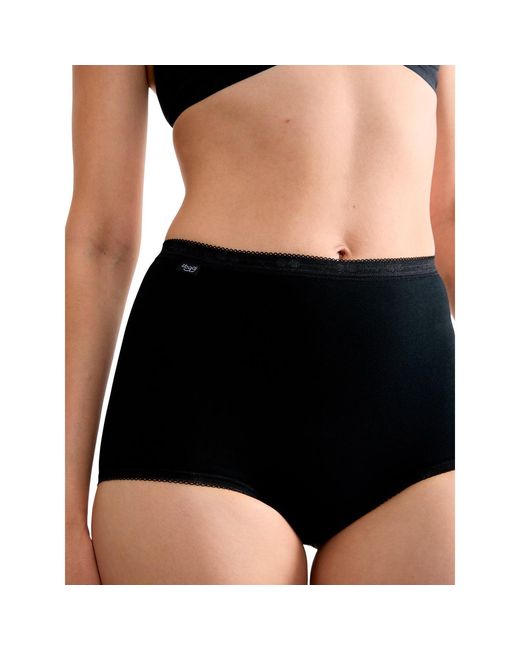 Culottes & slips Pack x4 culottes taille haute BASIC PLUS Sloggi en coloris Black