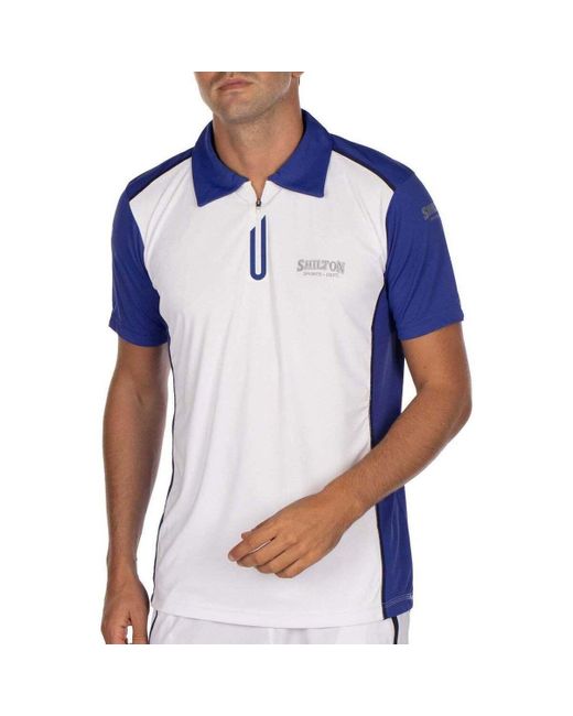 Polo Polo de sport zippé BICOLORE Shilton pour homme en coloris Blue