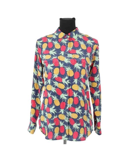 Chemise Chemise en soie multicolore Equipment en coloris Blue