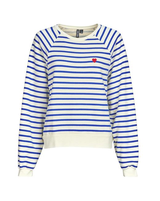Pieces Sweaters Pcgreta Ls Emb in het Blue