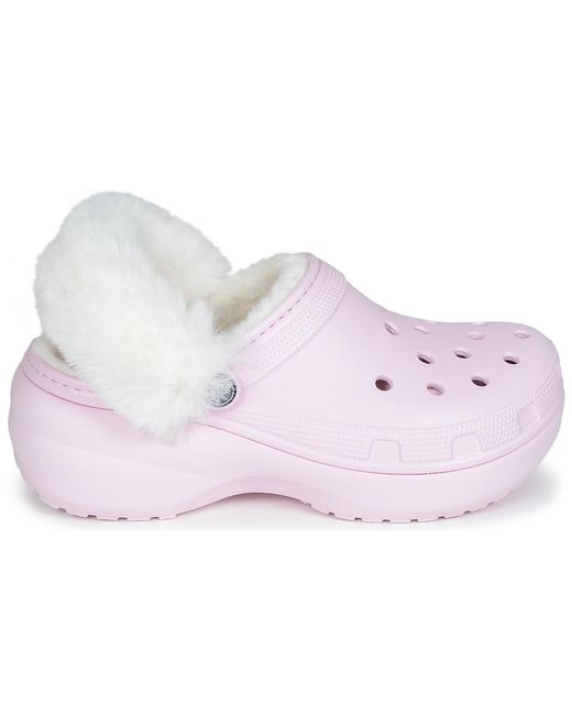 CROCSTM Klompen Classic Platform Lined Clog W in het Pink