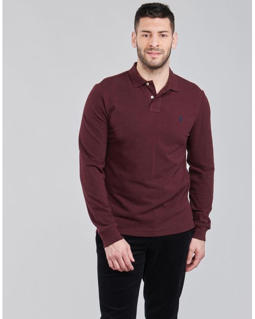 Lange mouwen polo Ralph Lauren navy geel