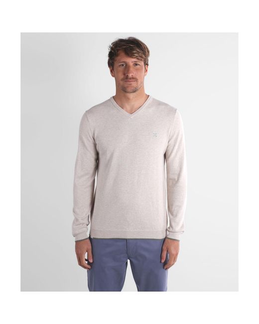 Pull Pull essentiel col V PIVEGA Oxbow pour homme en coloris White
