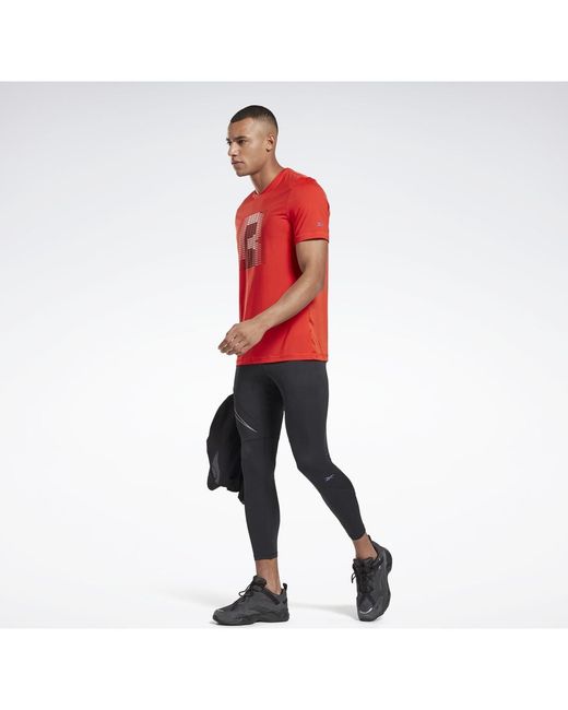 Reebok Legging Run Reflective Vector Legging in het Black voor heren