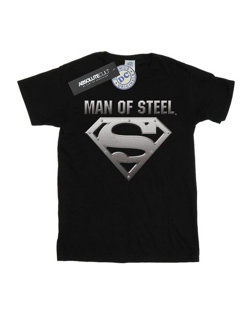 T-shirt Superman Man Of Steel Shield Dc Comics en coloris Black