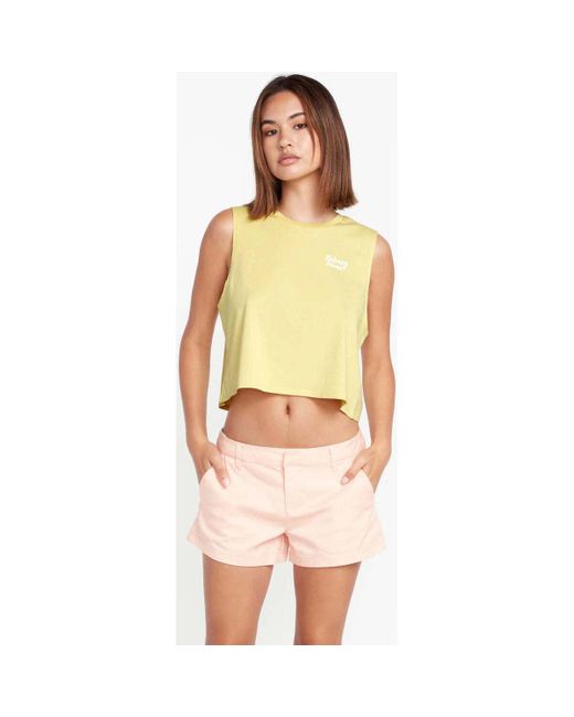 T-shirt Camiseta Chica Stone Hour Crop Top - Citron Volcom en coloris Yellow