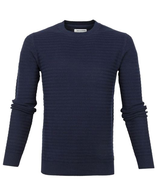 No Excess Sweater Pullover Rib Donkerblauw in het Blue voor heren