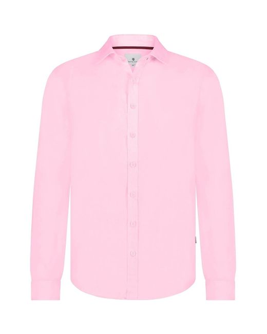 State Of Art Overhemd Lange Mouw Overhemd Linnen in het Pink voor heren