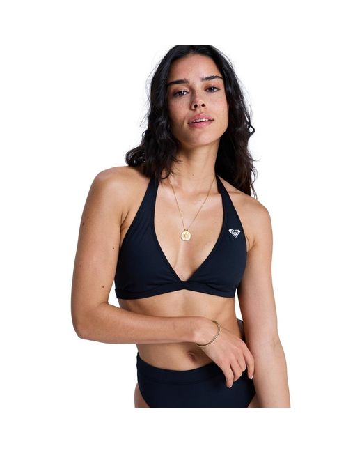 Maillots de bain Solid Essentials Fixed Tri Halter Roxy en coloris Blue