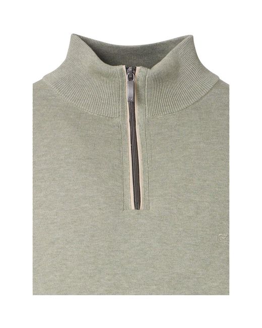 Pull Pull-over Demi-Zip Solid Vert Clair CASA MODA pour homme en coloris Green