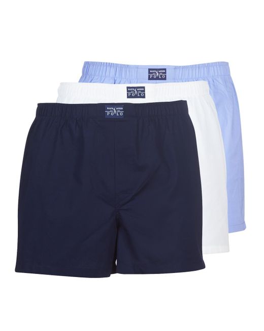 Polo Ralph Lauren CLASSIC-3 PACK-TRUNK Blauw / Wit / Rood - Gratis levering  | Spartoo.nl ! - Ondergoed Boxershorts Heren € 39,96