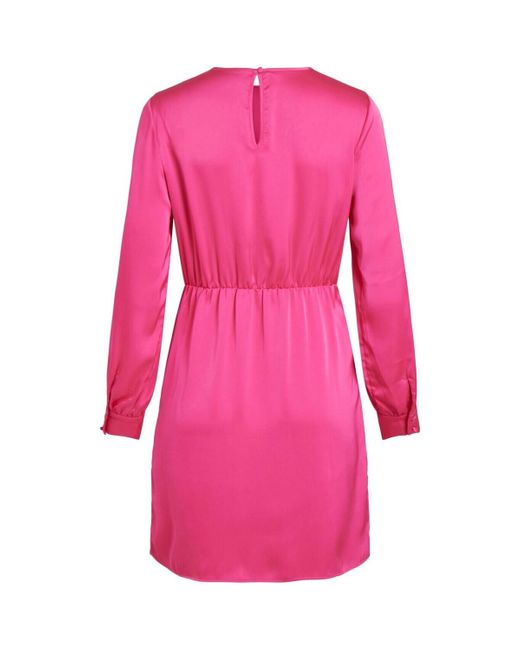 Robe courte VIANNES O-NECK L/S SHORT 1403842 Vila en coloris Pink