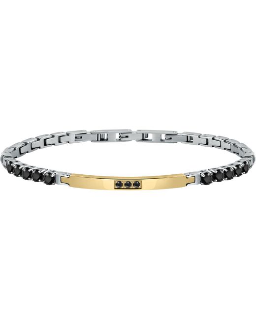 Bracelets Bracelet en Acier Bicolore et Cristal Noir Morellato pour homme en coloris Metallic