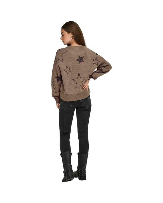 Pull 077-52646359564627 ONLY en coloris Brown
