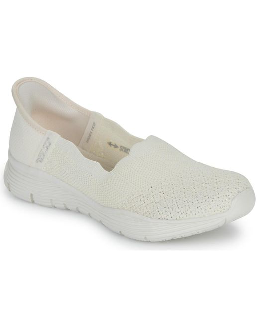 Skechers White Ballerinas Slip-Ins: Seager