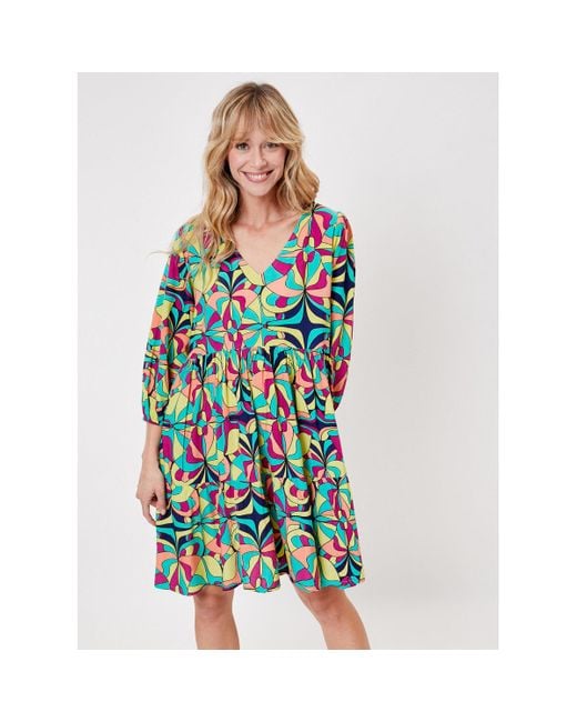 Robe courte Robe ample fluide à volants LOLITA La Fiancee Du Mekong en coloris Blue