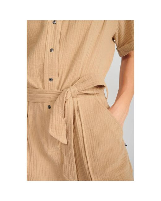 Combinaisons Combi-short ayote en gaze de coton beige sable Le Temps Des Cerises en coloris Brown