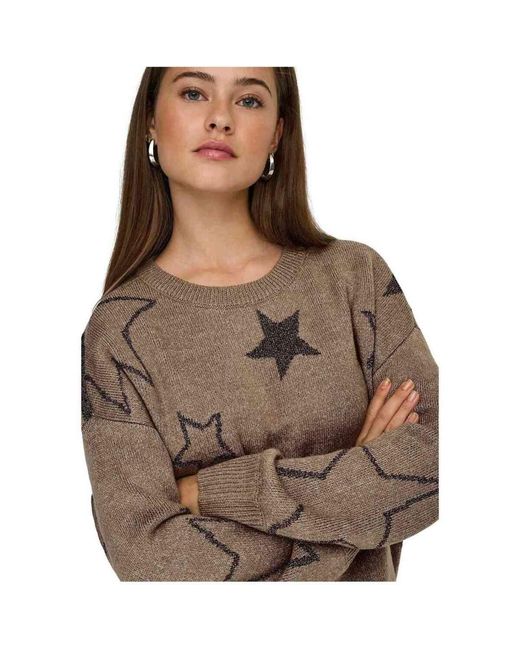 Pull 077-52646359564627 ONLY en coloris Brown