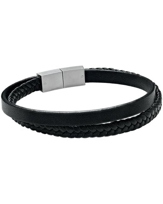 Bracelets Bracelet Lumio acier cuir noir Jourden pour homme en coloris Black