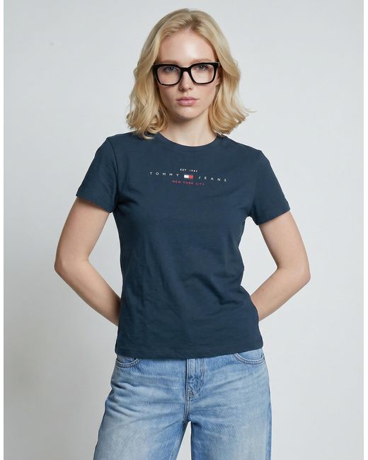 Tommy Hilfiger Blue T-Shirt Tjw Reg Us Linear Ss Tee