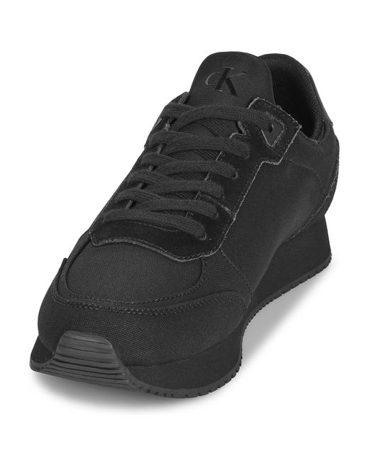 Calvin Klein Sneaker Runner Sock Laceup Mg Canvas in Black für Herren