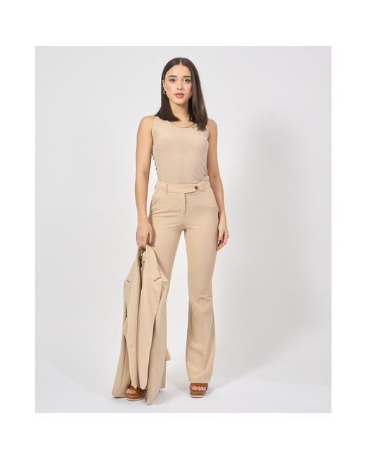 Pantalon Pantalon bootcut taille régulière Fracomina en coloris Natural