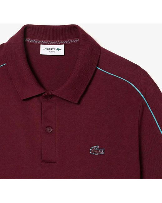 Polo Lacoste pour homme en coloris Red