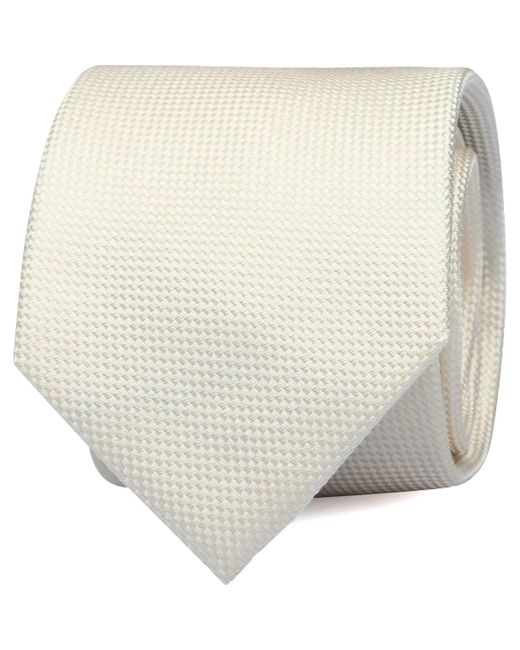 Cravates et accessoires Cravate Ecru Soie Suitable pour homme en coloris White